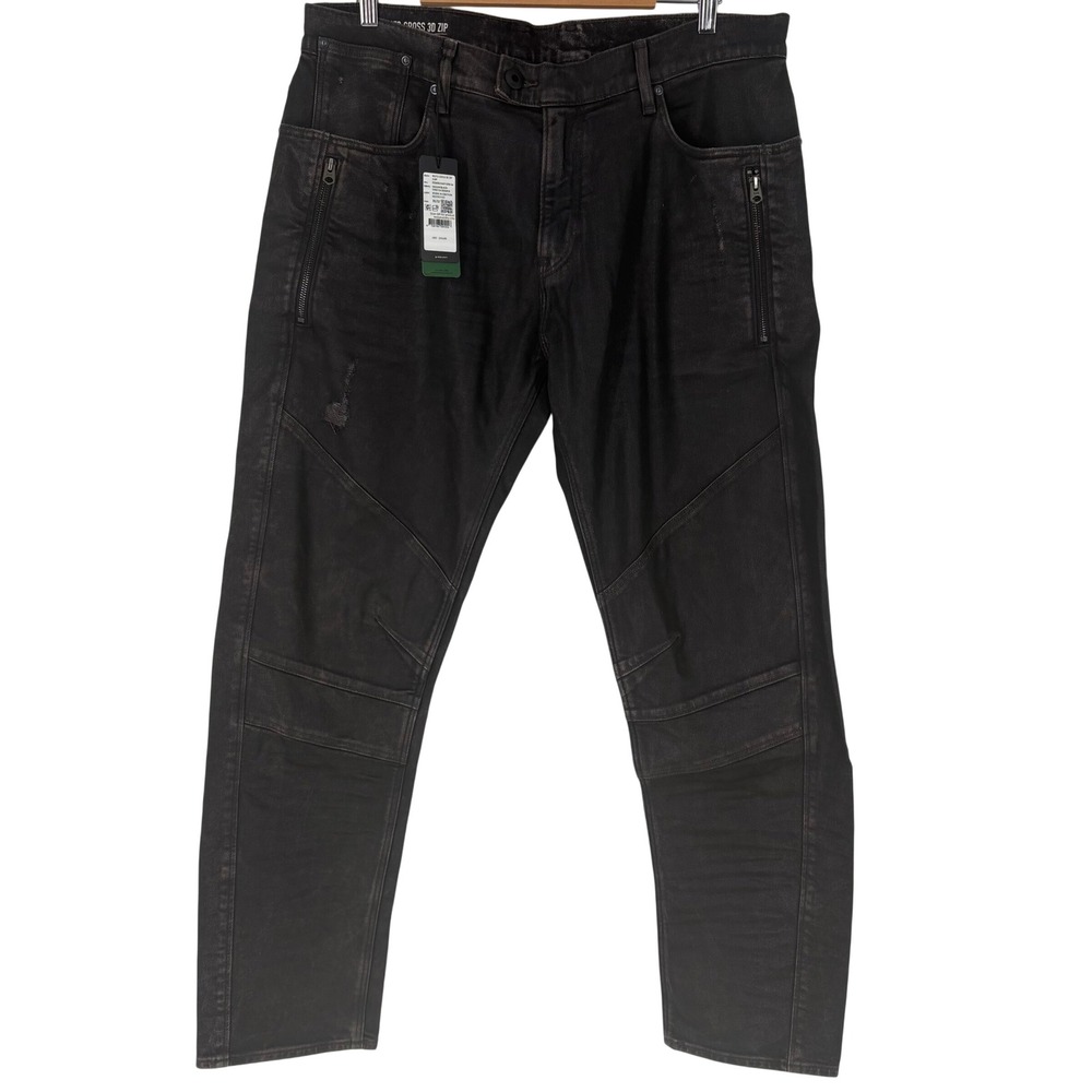 G-Star‎ RAW Moto Cross 3D Zip Slim Jeans 36x32 Saigon Black NWT Streetwear
